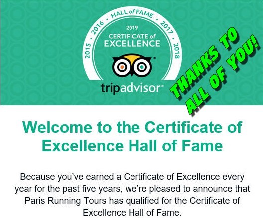 Certificate of Excellente Hall of Fame