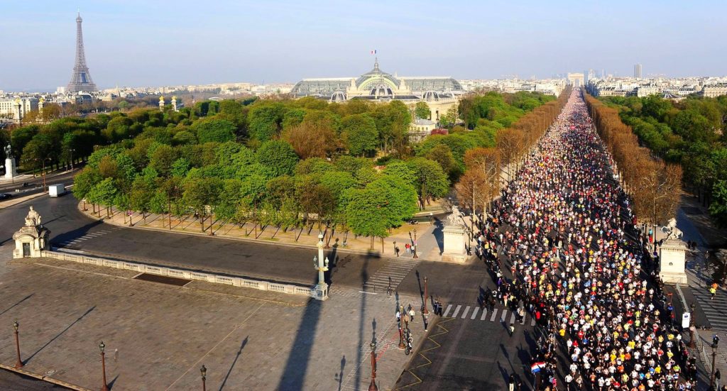 Start of the Paris Marathon