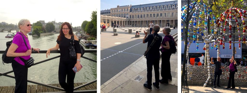 Pont des Arts with Pauline and Kristine, Palais-Royal and Kiosque des Noctambules