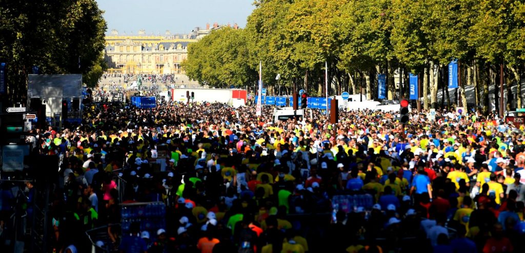 After the finish, in front of the "Château de Versailles"