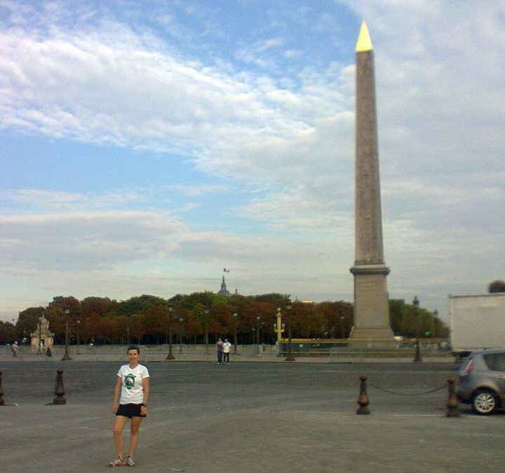 In front of the obelisk of La Concorde with Ewa