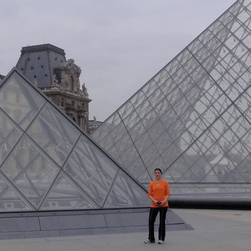 From the Eiffel Tower toward Notre-Dame by the Louvre with Marnie